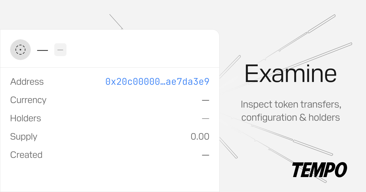 Token 0x20c0…a3e9 ⋅ Tempo Explorer